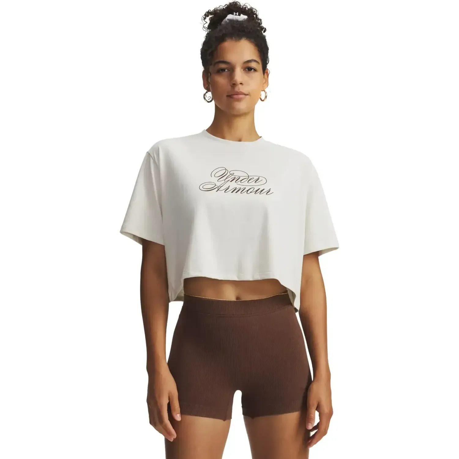 Polo Under Armour Training Mujer Scriptheart color blanco | Platanitos