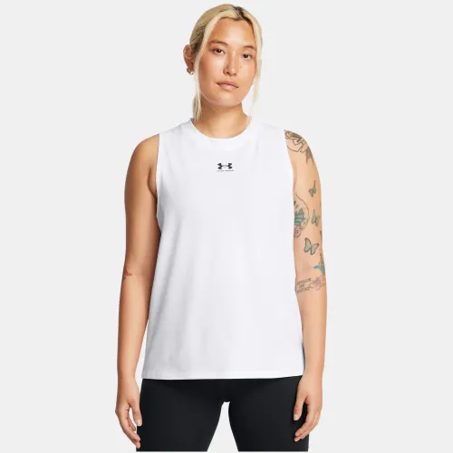Bividi Under Armour Training Mujer Rival Muscle Tank color blanco | Platanitos