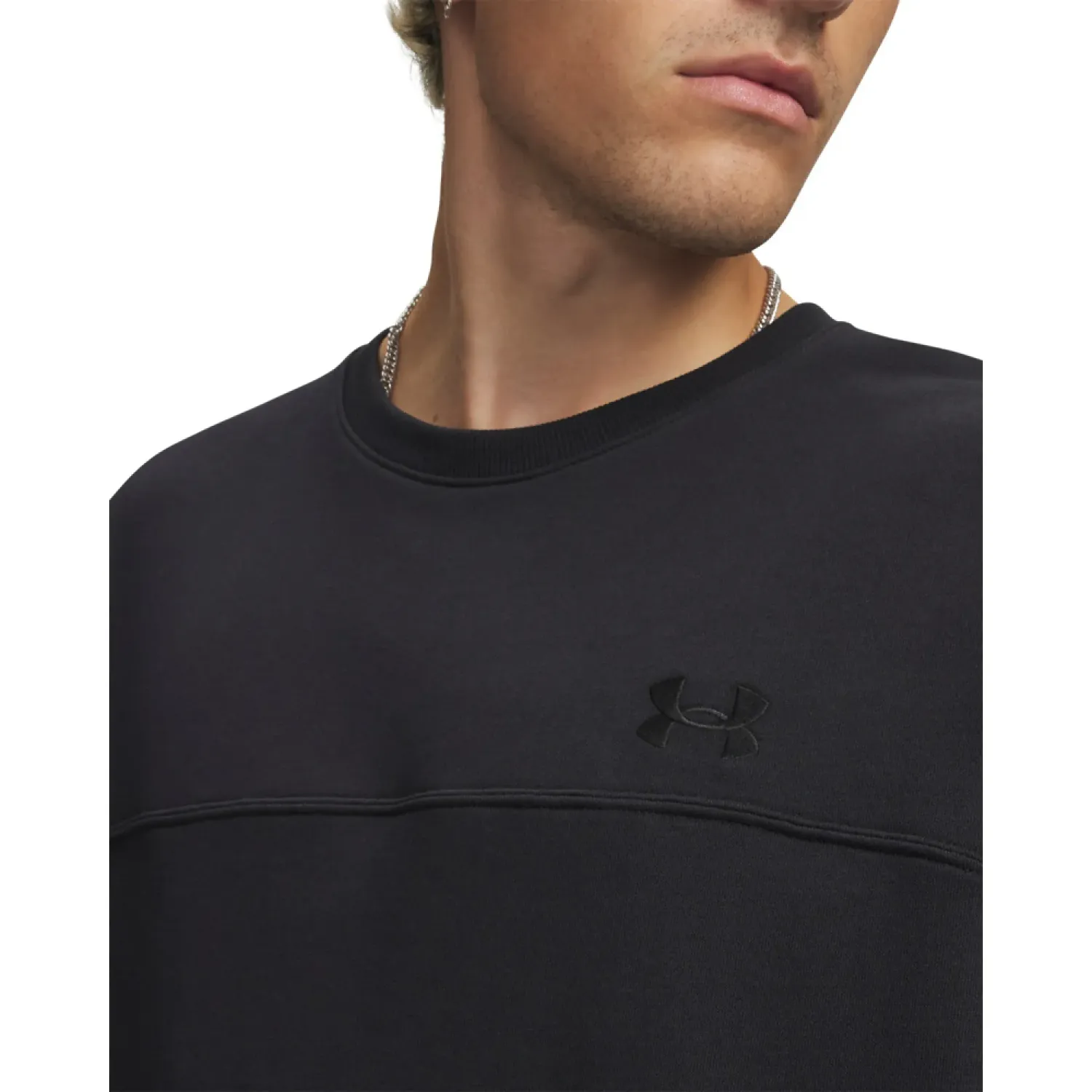 Polera Under Armour Deportiva Hombre Rival Lw Crew color negro | Platanitos
