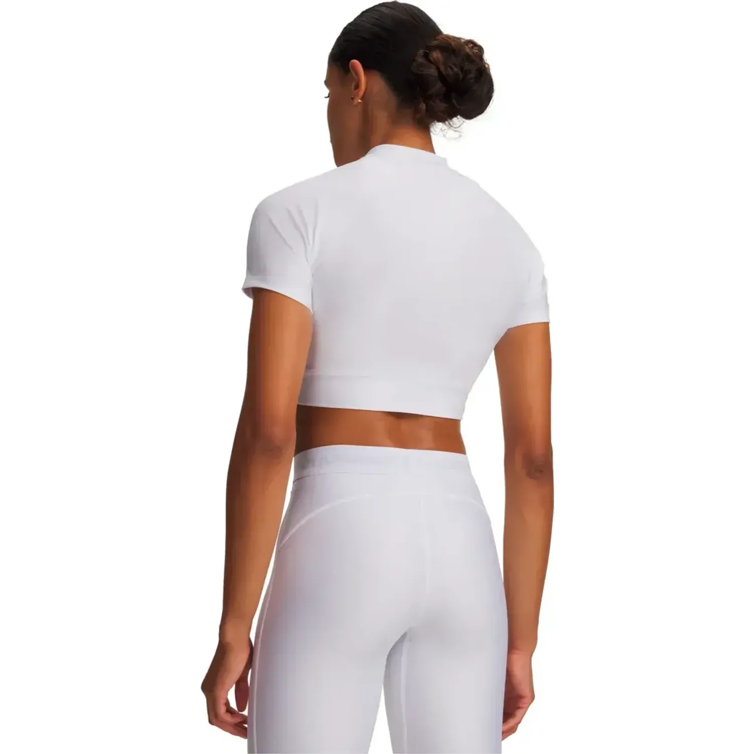 Polo Under Armour Training Mujer Heatgear Crop Top Mock color blanco | Platanitos