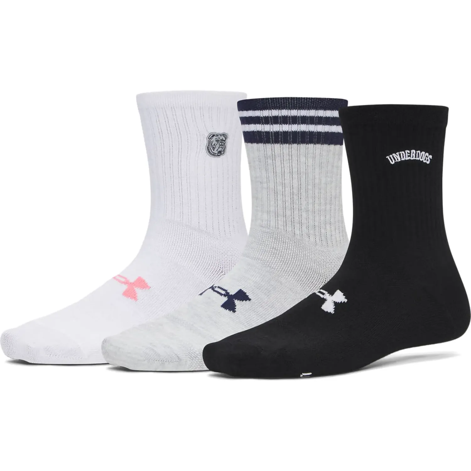Medias Under Armour Deportivas Mujer Essential Mid Crew - 3 Pares color negro | Platanitos