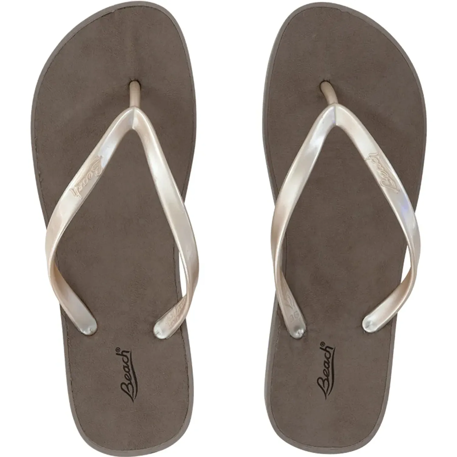 Sandalias Beach Playeras Mujer Aura color almendra nacarado | Platanitos