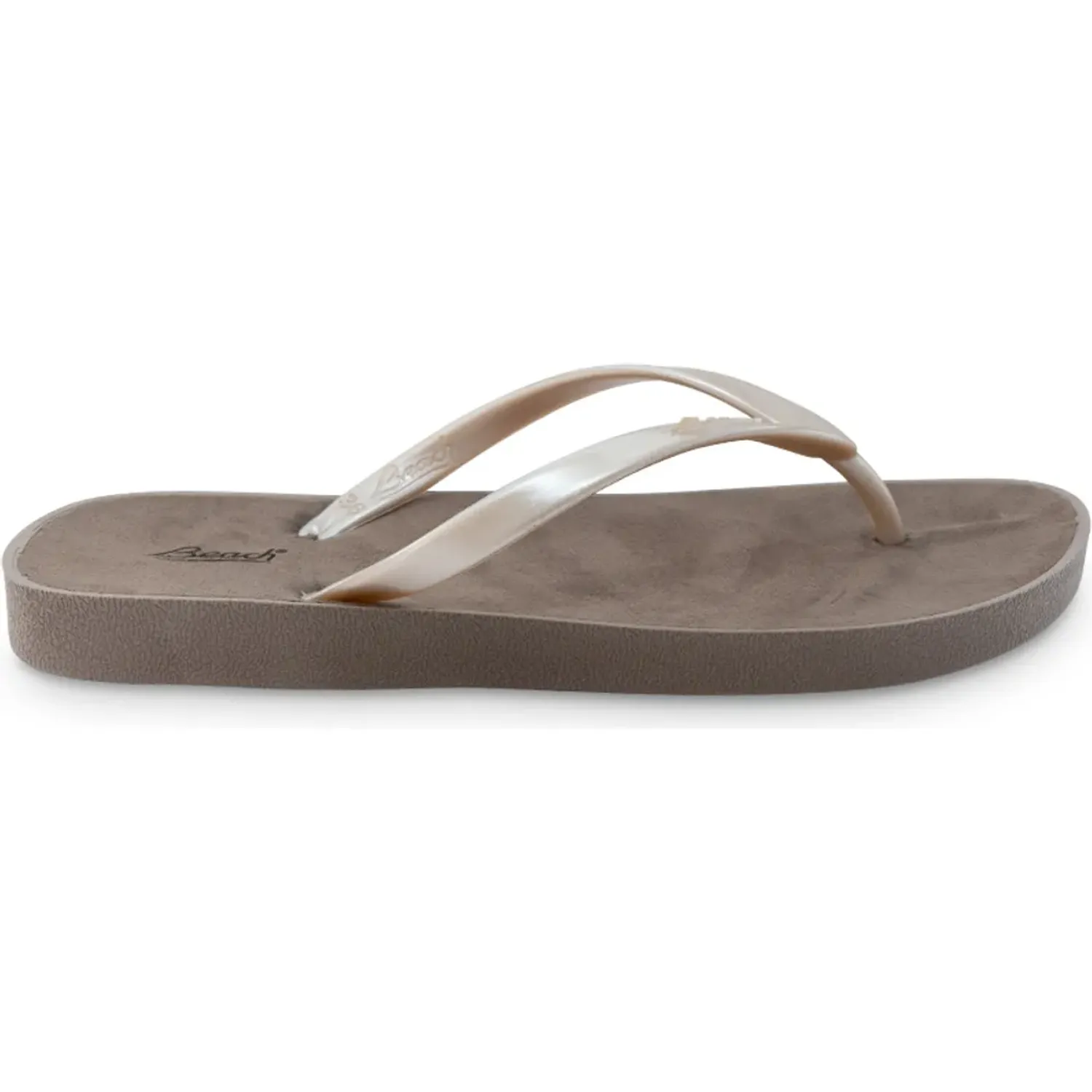 Sandalias Beach Playeras Mujer Aura color almendra nacarado | Platanitos