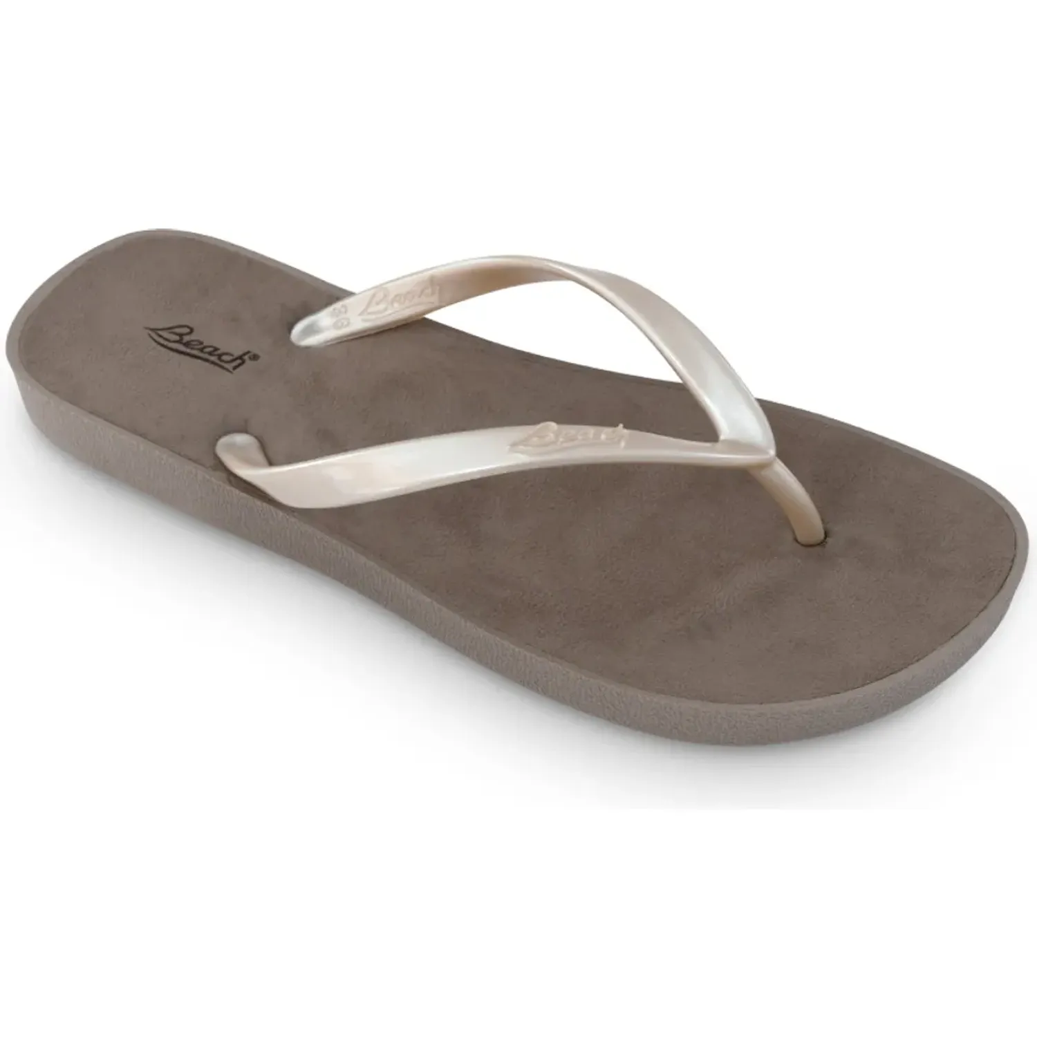 Sandalias Beach Playeras Mujer Aura color almendra nacarado | Platanitos