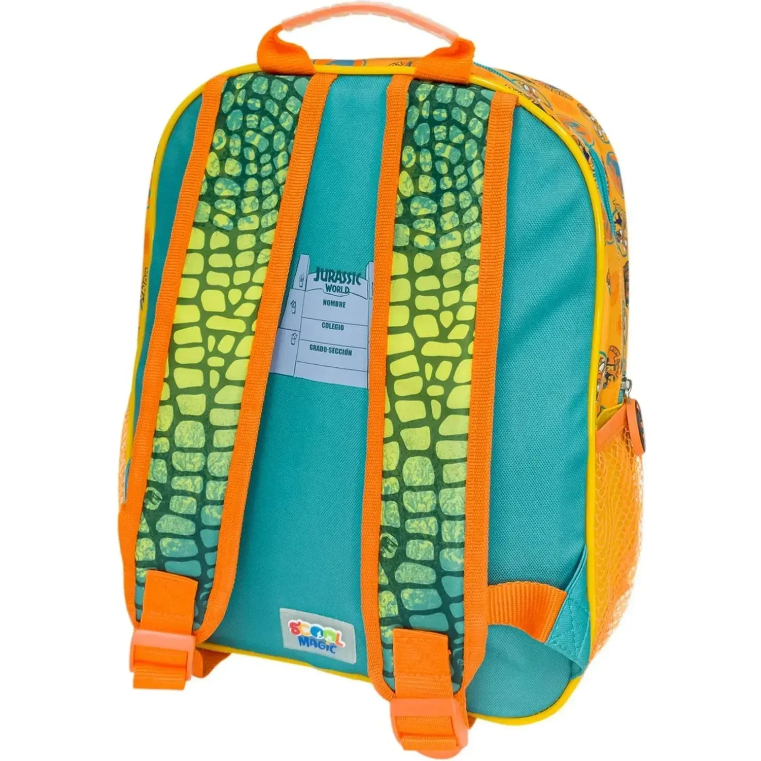Mochilas Scool Escolar Niño Magic Jurassic Eva 3d color anaranjado | Platanitos