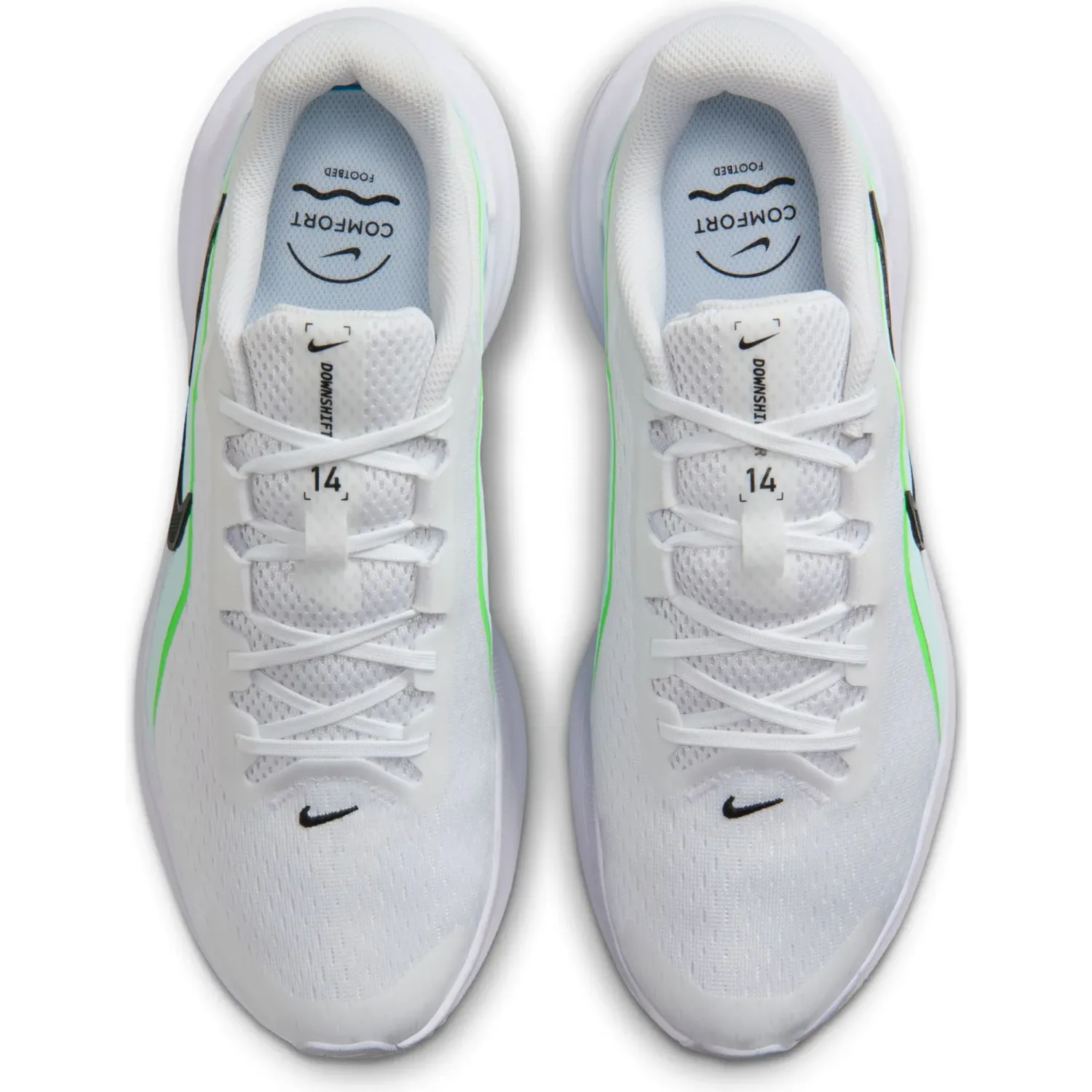 Zapatillas Nike Running Hombre Downshifter 14 color blanco / azul | Platanitos