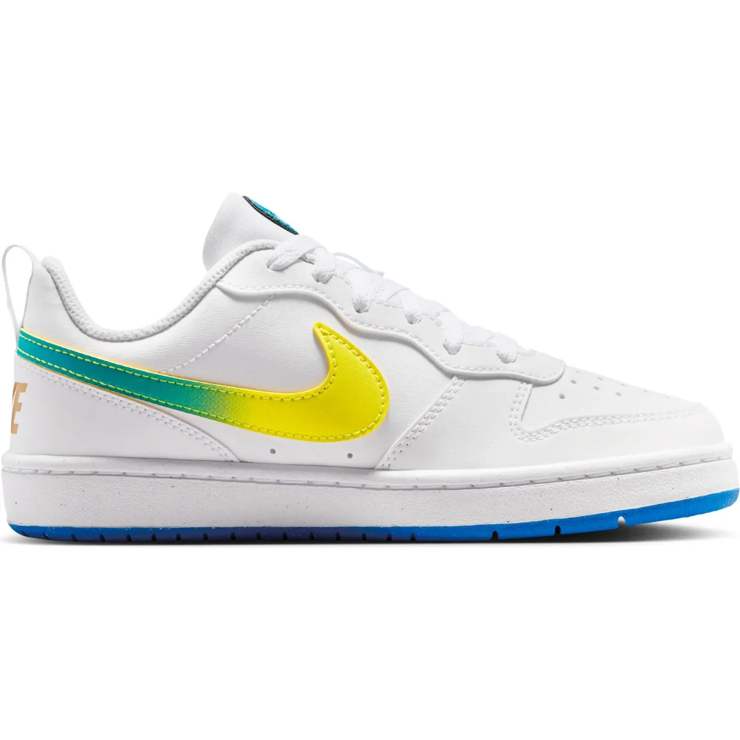 Zapatillas Nike Urbanas Niños Court Borough Low Wc Bg color blanco / amarillo | Platanitos