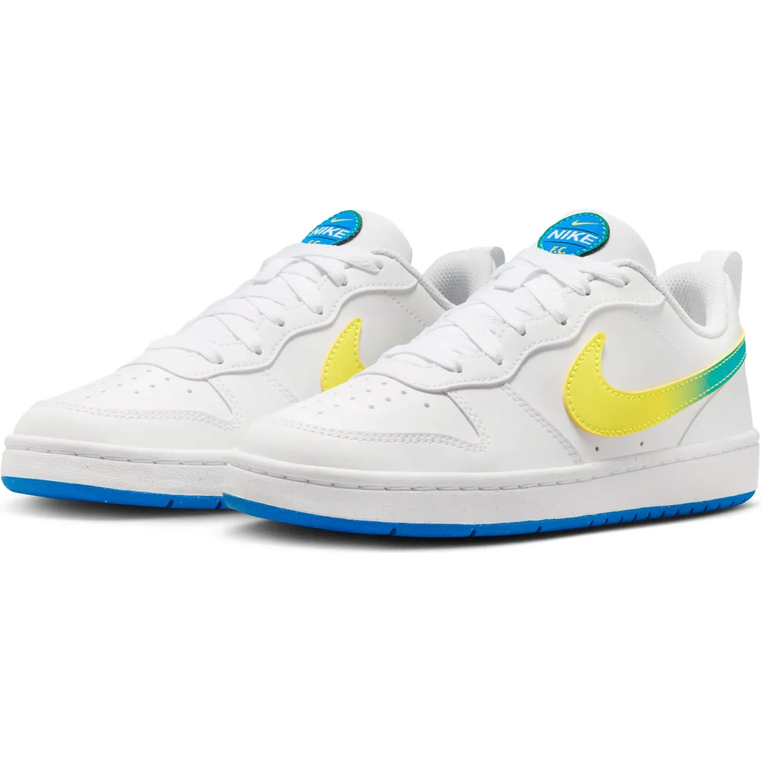 Zapatillas Nike Urbanas Niños Court Borough Low Wc Bg color blanco / amarillo | Platanitos