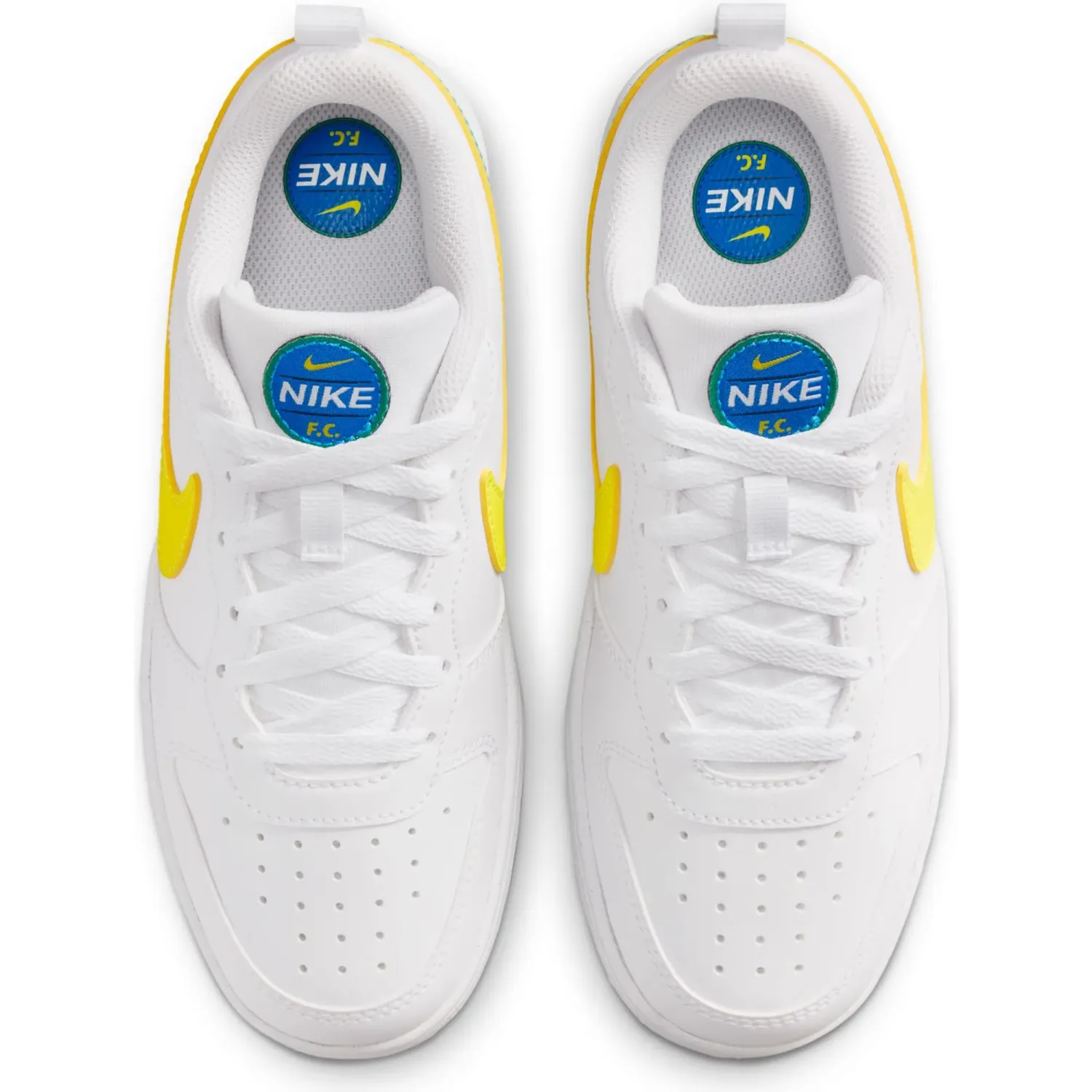 Zapatillas Nike Urbanas Niños Court Borough Low Wc Bg color blanco / amarillo | Platanitos