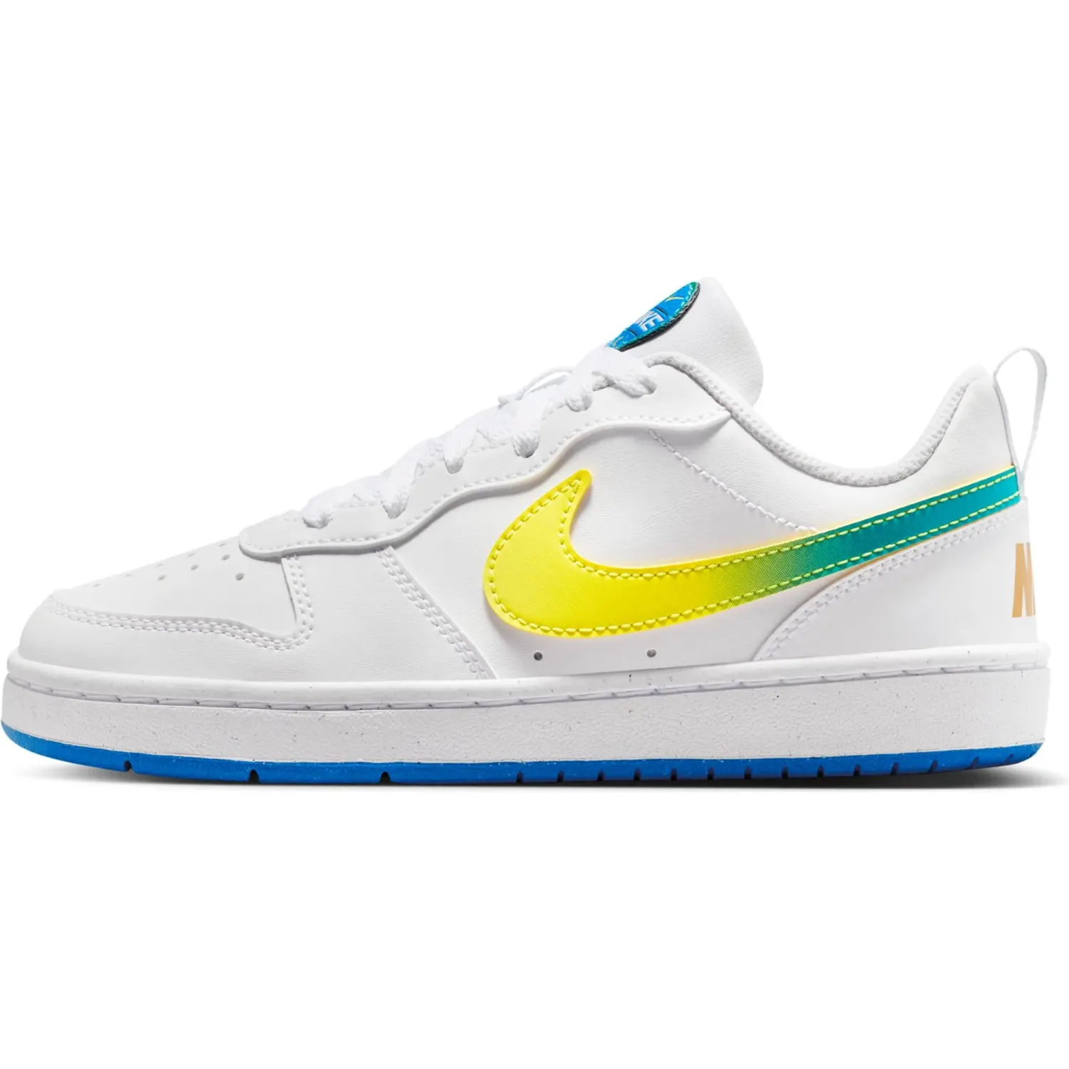 Zapatillas Nike Urbanas Niños Court Borough Low Wc Bg color blanco / amarillo | Platanitos
