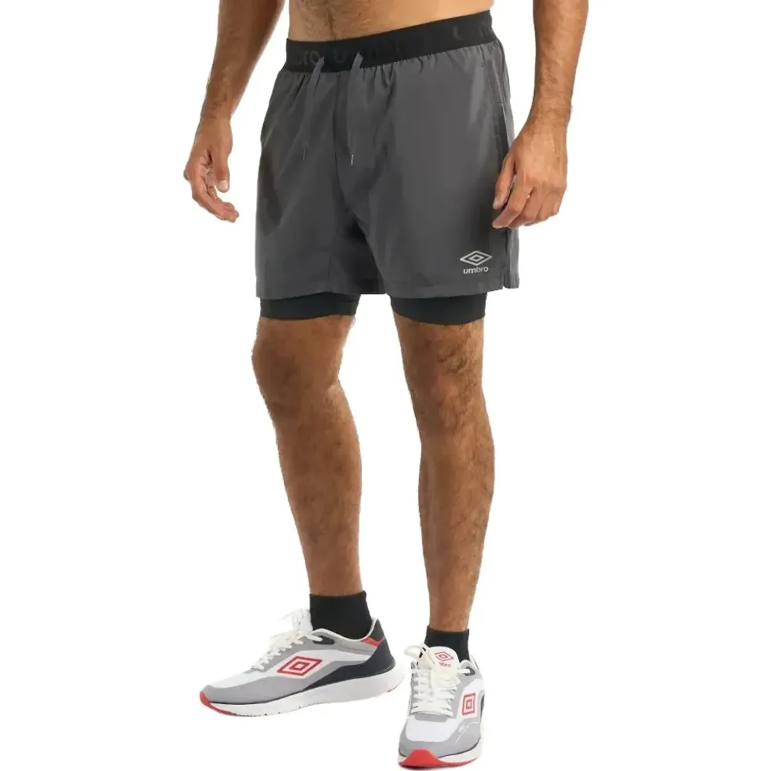 Short Umbro Deportivo Hombre Hybrid Short color plomo | Platanitos