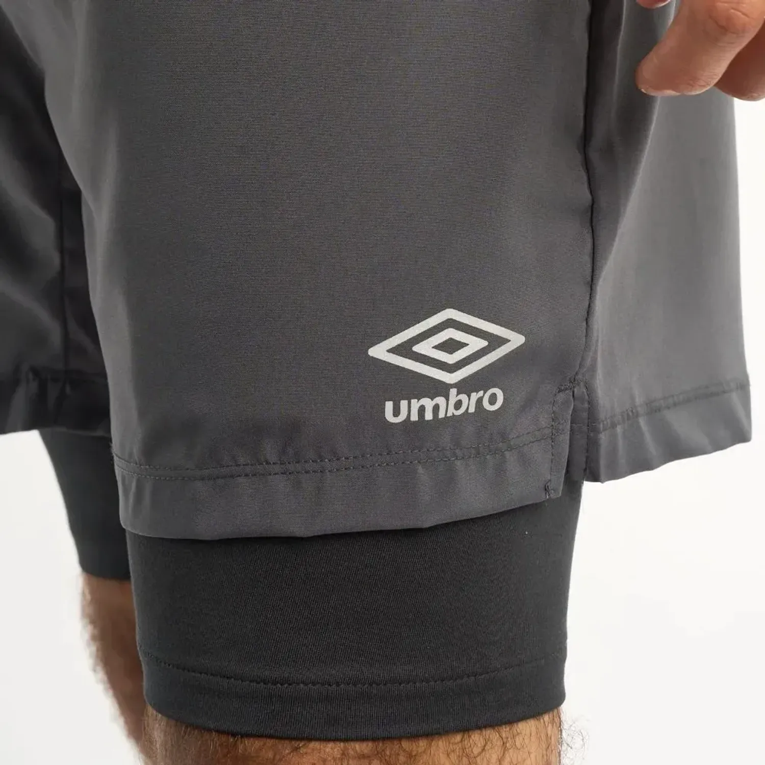 Short Umbro Deportivo Hombre Hybrid Short color plomo | Platanitos