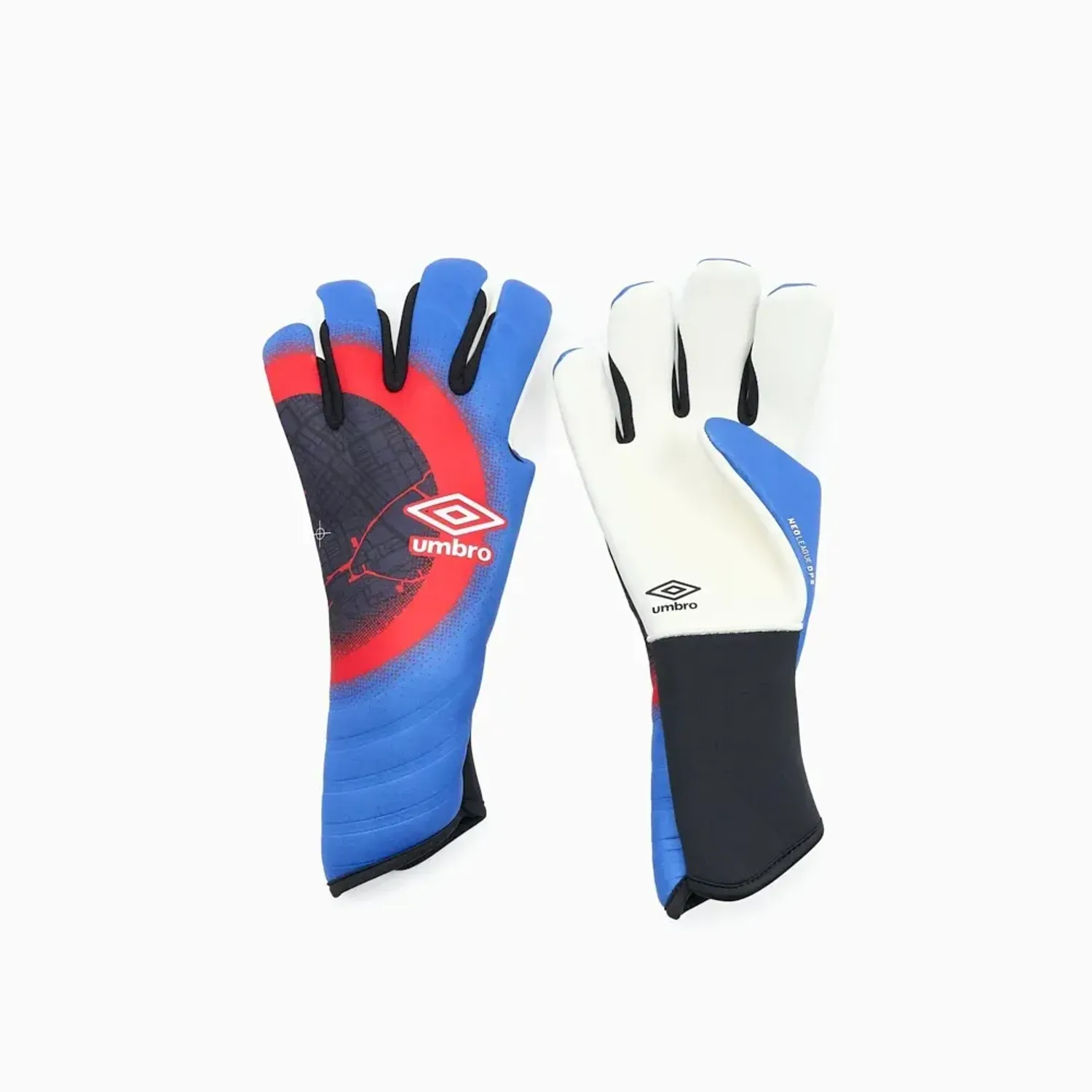 Guantes Umbro De Futbol Hombre Neo League Goalkeeper Glove Dps color azulino / rojo | Platanitos