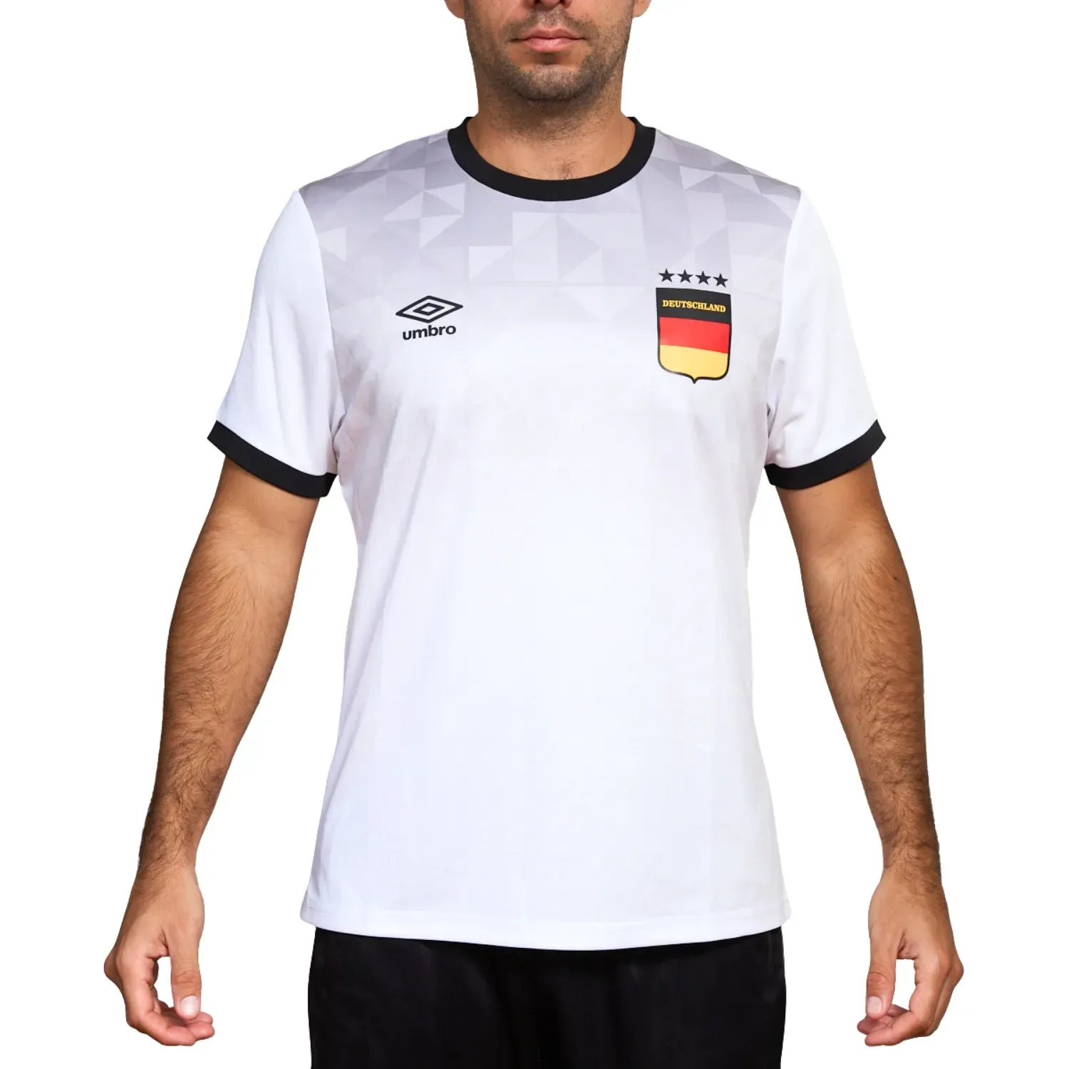 Camiseta Umbro Deportiva Hombre Futbol Tournament Jersey Ss Mens - Alemania color blanco / negro | Platanitos