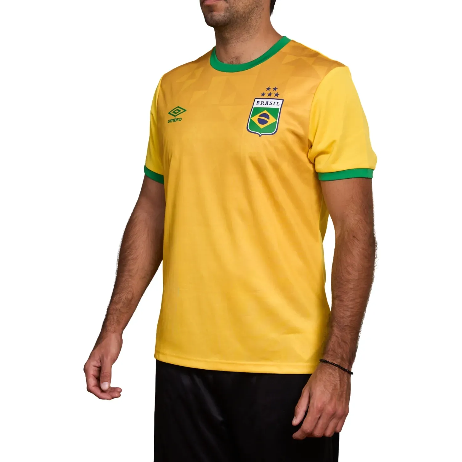 Camiseta Umbro Deportiva Hombre Futbol Tournament Jersey Ss Mens - Brasil color amarillo / verde | Platanitos