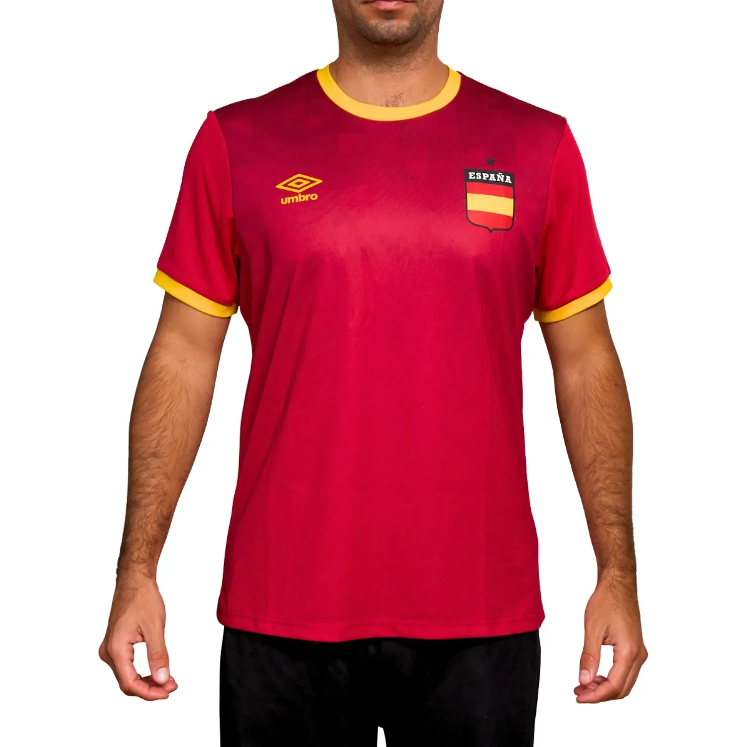 Camiseta Umbro Deportiva Hombre Futbol Tournament Jersey Ss Mens - España color rojo / amarillo | Platanitos