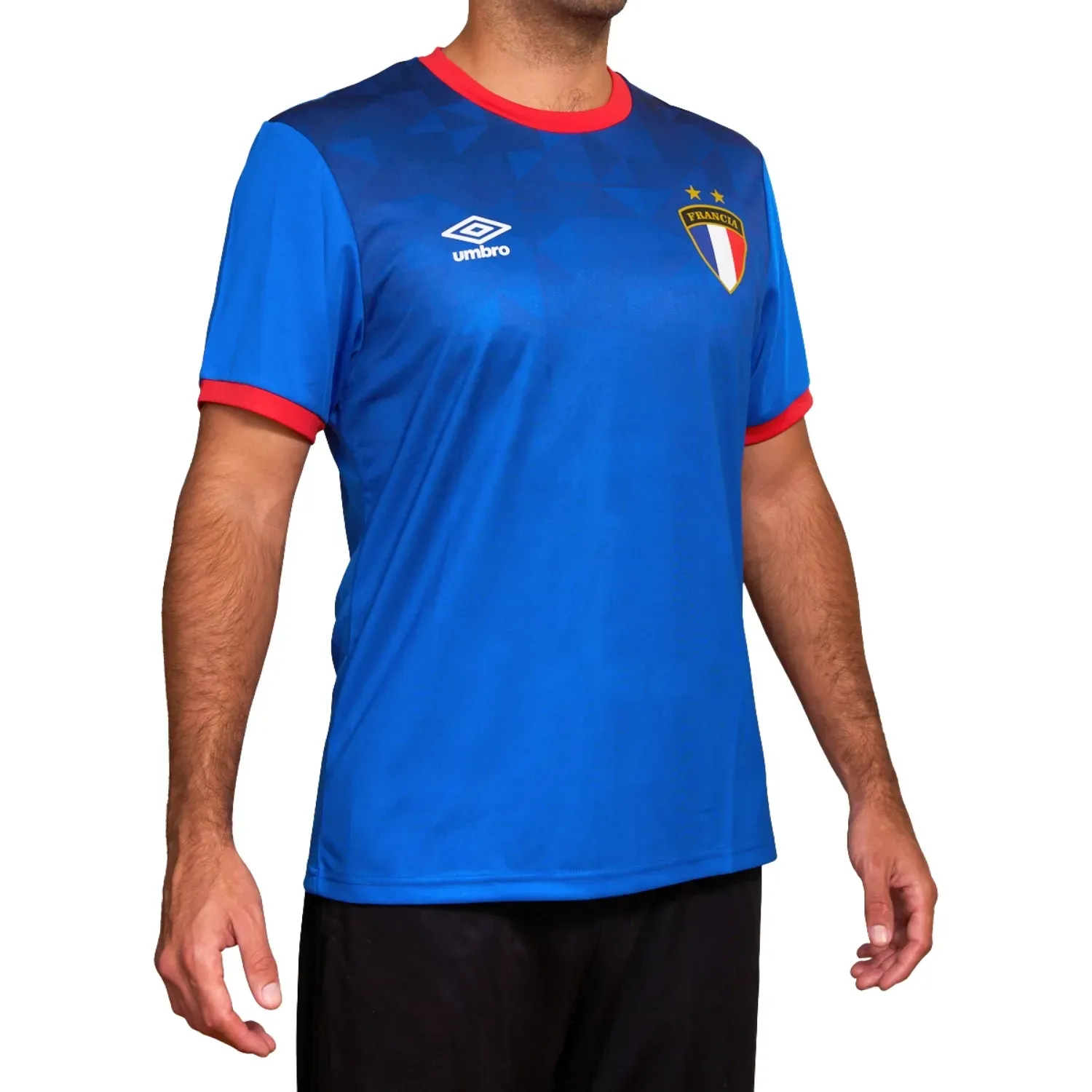 Camiseta Umbro Deportiva Hombre Futbol Tournament Jersey Ss Mens - Francia color azulino / rojo | Platanitos