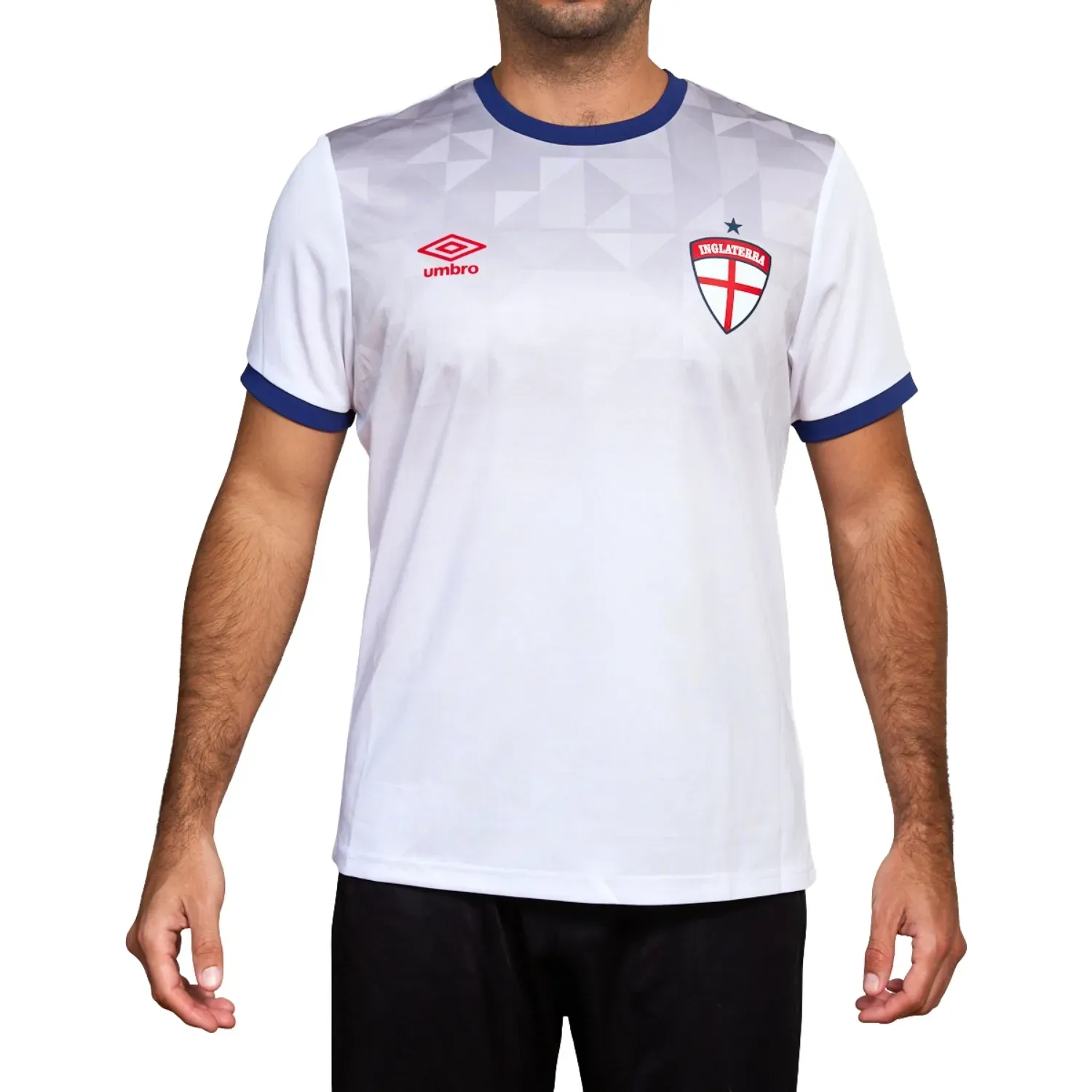 Camiseta Umbro Deportiva Hombre Futbol Tournament Jersey Ss Mens - Inglaterra color blanco / azul | Platanitos