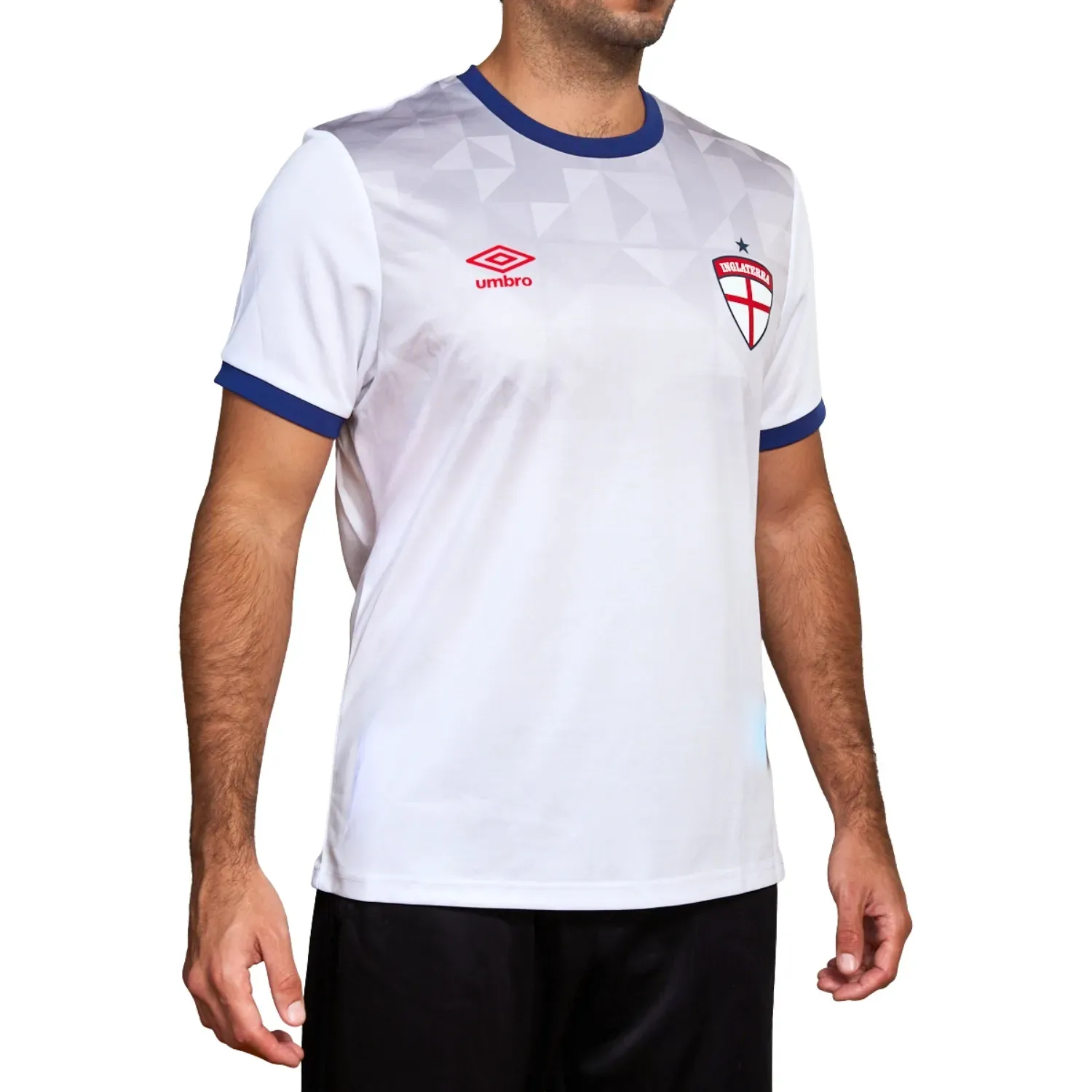 Camiseta Umbro Deportiva Hombre Futbol Tournament Jersey Ss Mens - Inglaterra color blanco / azul | Platanitos