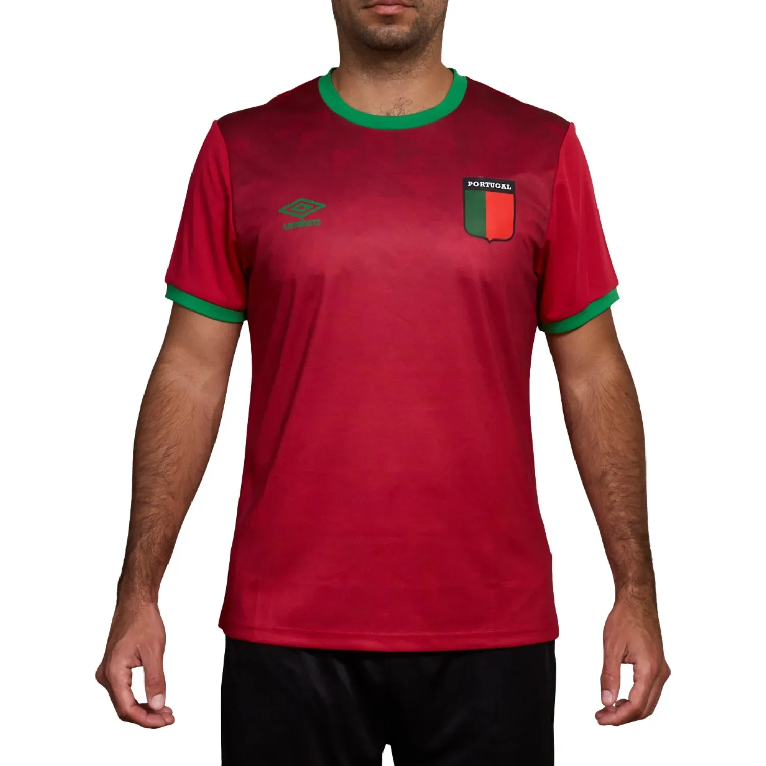 Camiseta Umbro Deportiva Hombre Futbol Tournament Jersey Ss Mens - Portugal color rojo / verde | Platanitos