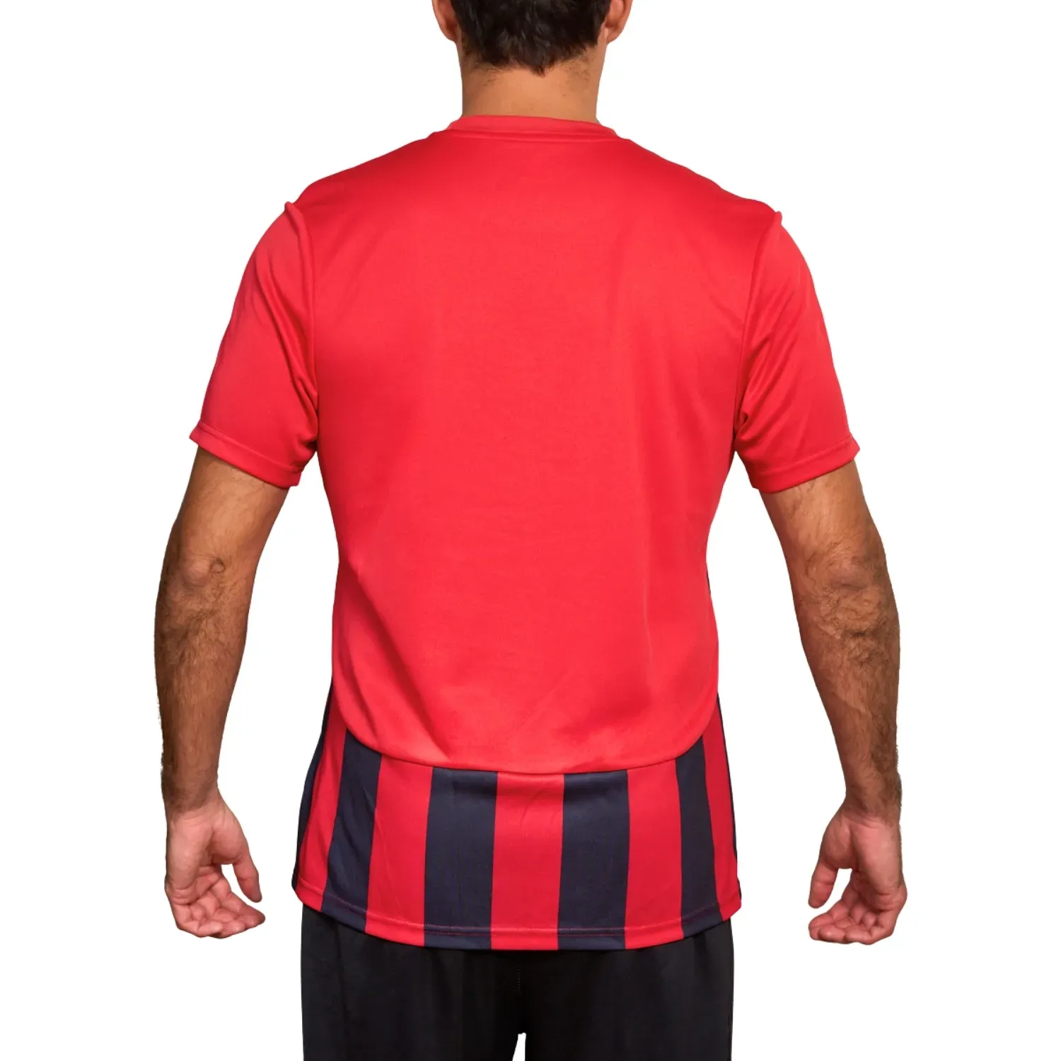 Camiseta Umbro Futbol Hombre Kstwj01 Striped Jersey Ss - Adult color rojo / negro | Platanitos