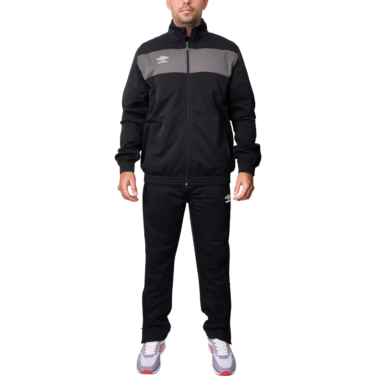 Conjunto Umbro Deportivo Hombre Knit Tracksuit color negro / gris | Platanitos