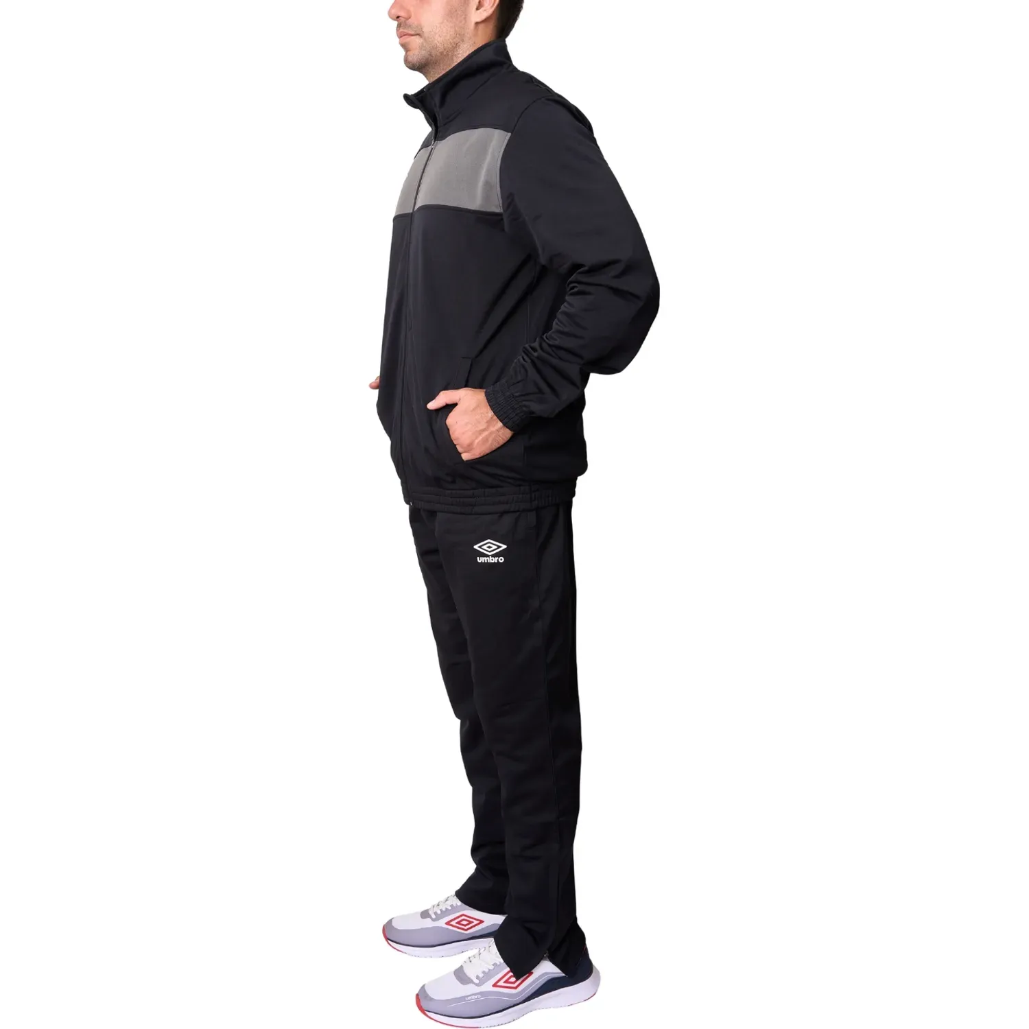 Conjunto Umbro Deportivo Hombre Knit Tracksuit color negro / gris | Platanitos