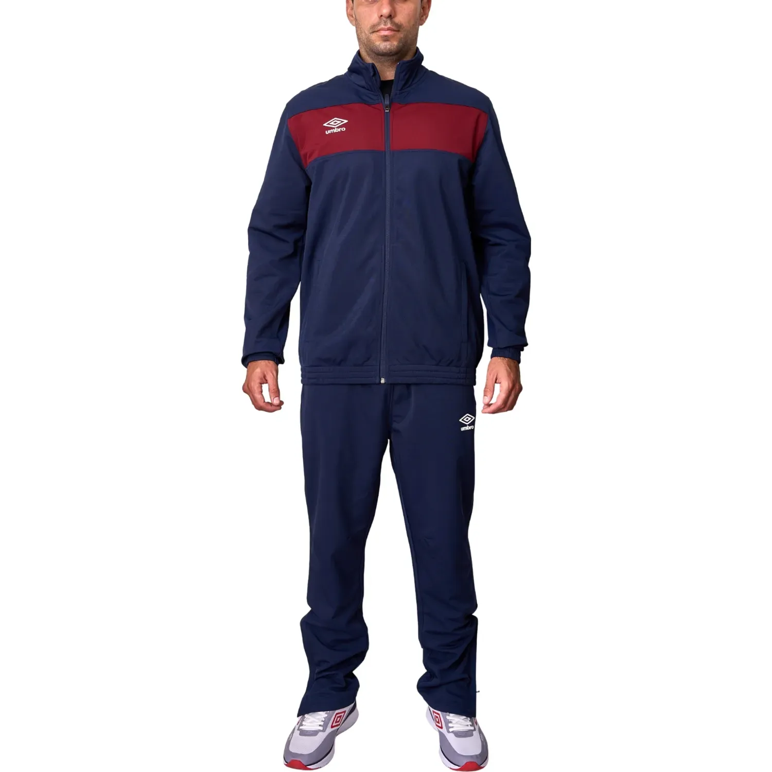 Conjunto Umbro Deportivo Hombre Knit Tracksuit color azul / vino | Platanitos