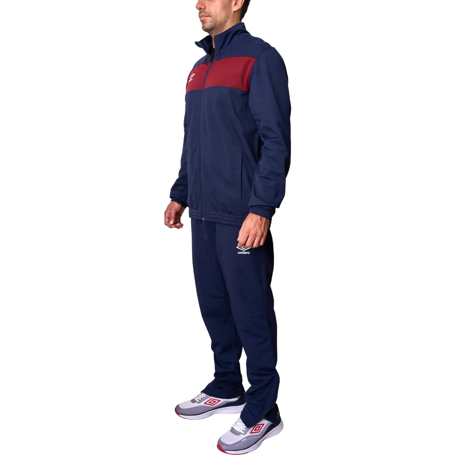 Conjunto Umbro Deportivo Hombre Knit Tracksuit color azul / vino | Platanitos