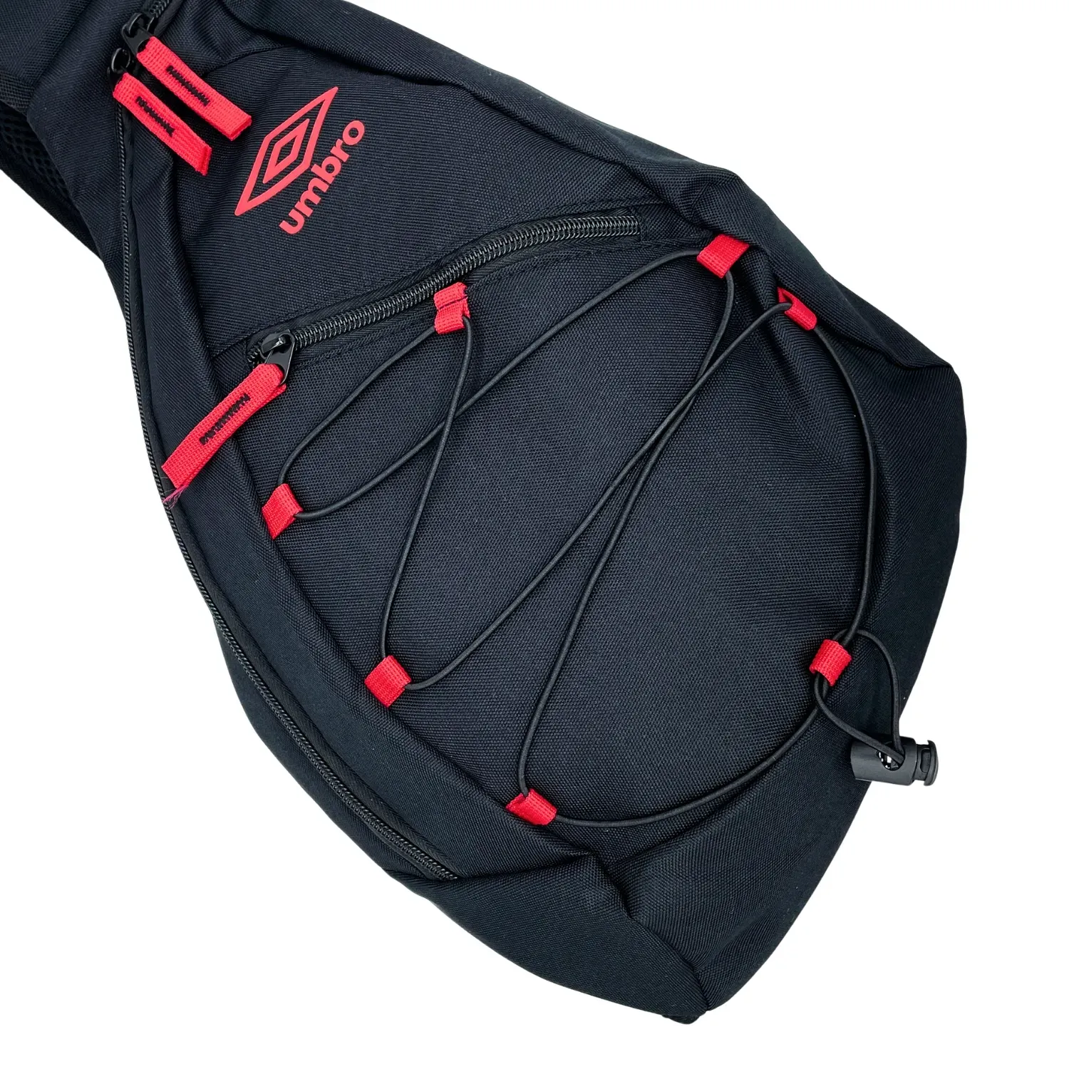 Morral Umbro Deportivo Unisex The Wallace Sling Bag color negro / plomo | Platanitos