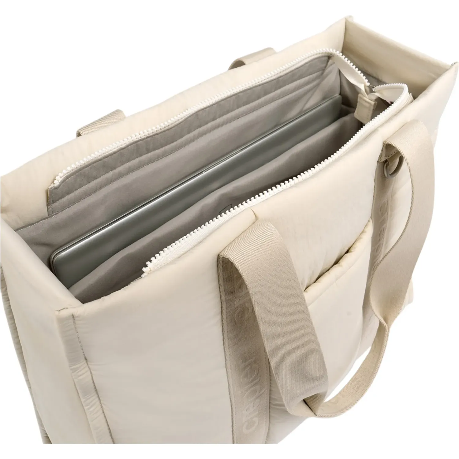 Tote Crepier Portalaptop Mujer Tianna Grande color beige | Platanitos