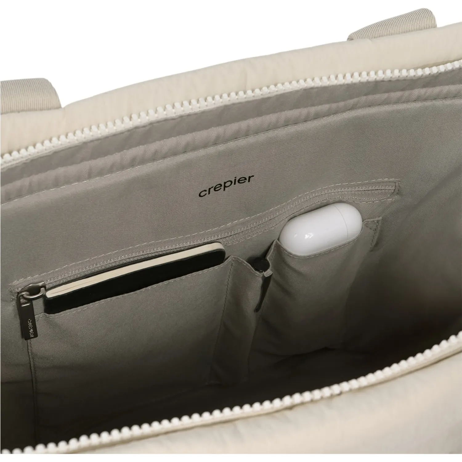 Tote Crepier Portalaptop Mujer Tianna Grande color beige | Platanitos