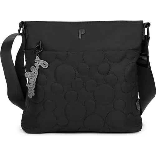 Bolso Porta Mujer Evy Mickey Head color negro | Platanitos