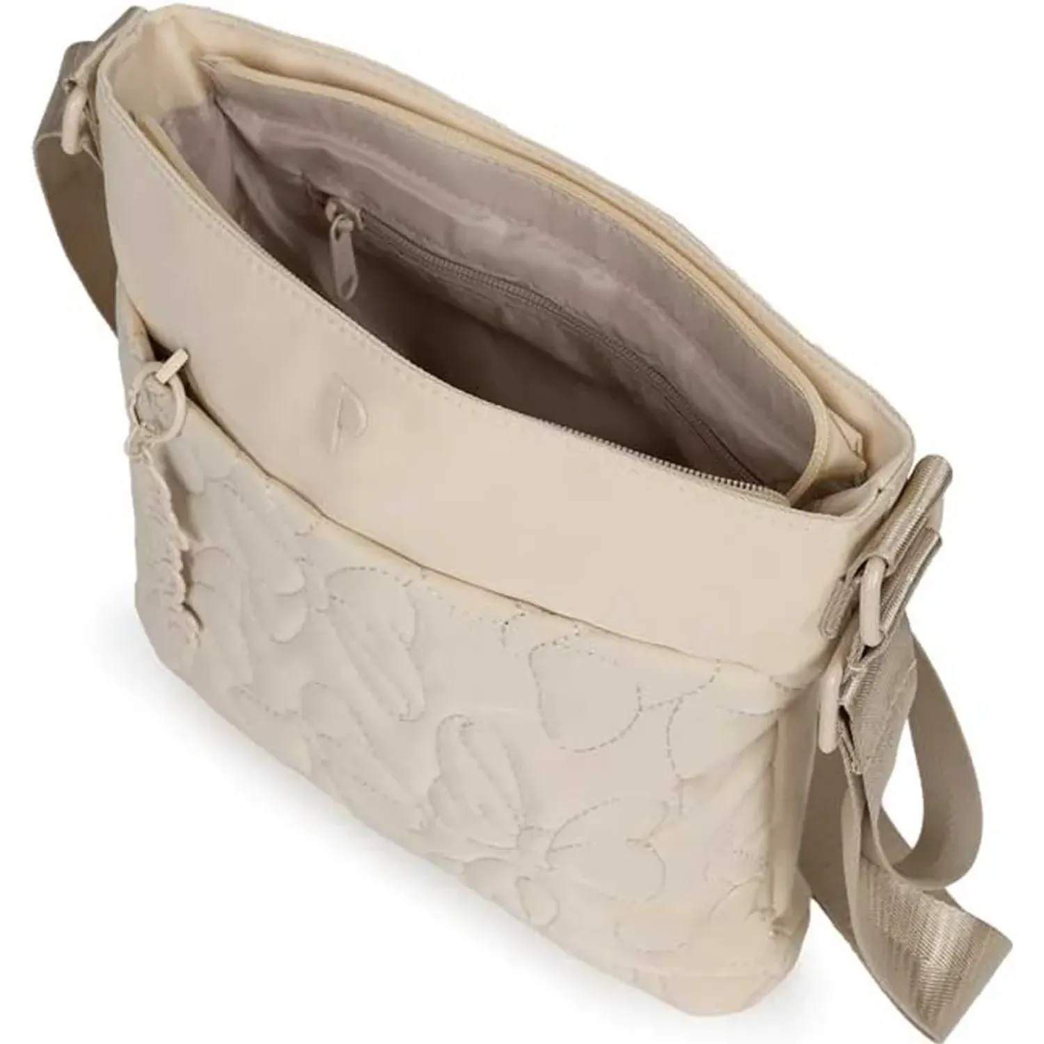 PORTA Bolso Porta Mujer Evy Minnie Lazo color beige | Platanitos