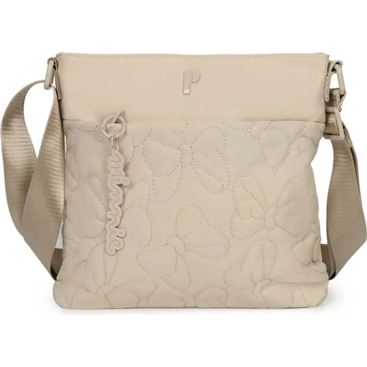 PORTA Bolso Porta Mujer Evy Minnie Lazo color beige | Platanitos