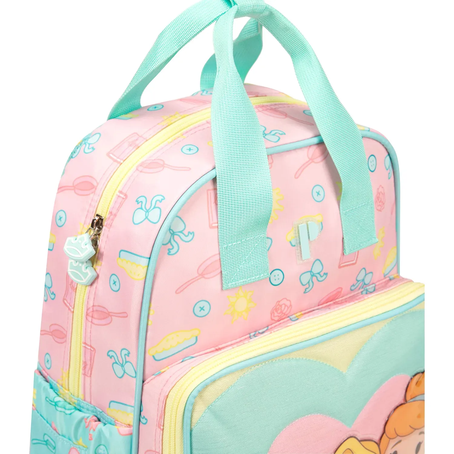 Mochila Porta Unisex Sarah Kawaii Team color rosado | Platanitos