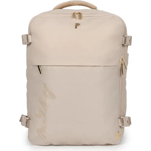Mochila Porta Viajera Unisex Viso Mickey Iconic color beige | Platanitos