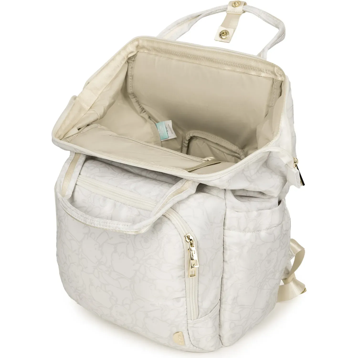 Pañalera Porta Mujer Nixi Winnie Lines color beige | Platanitos