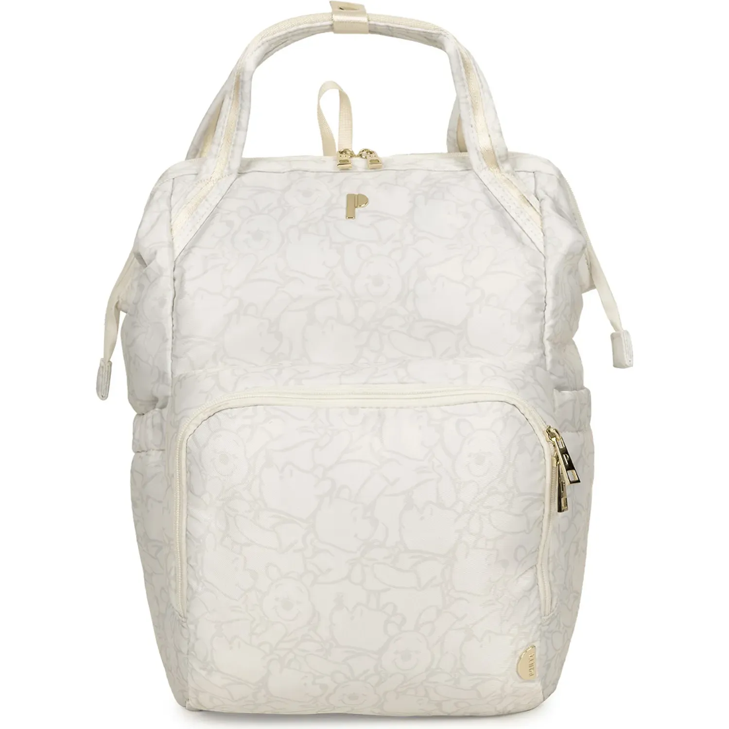 Pañalera Porta Mujer Nixi Winnie Lines color beige | Platanitos