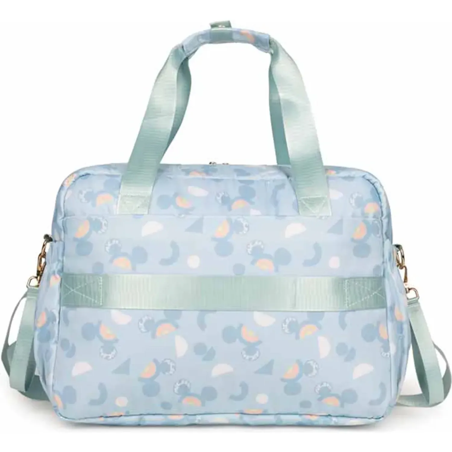 Pañalera Porta Mujer Trina Mickey Rainbow color celeste | Platanitos