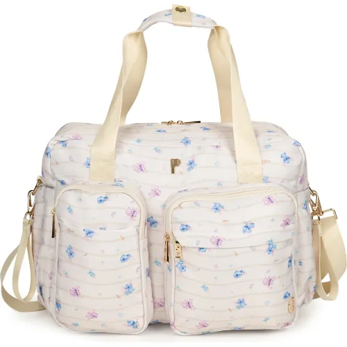 Pañalera Porta Mujer Trina Stitch Angel color beige | Platanitos