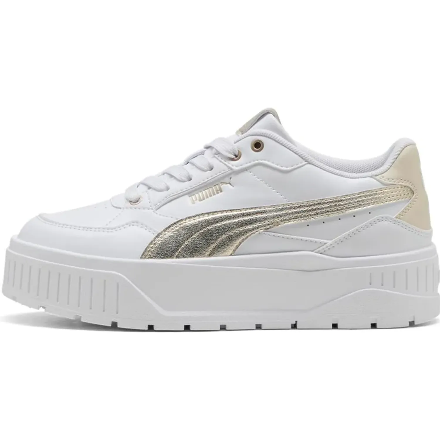 Zapatillas Puma Urbanas Mujer Karmen Ii Idol Metallic Whisper color blanco | Platanitos