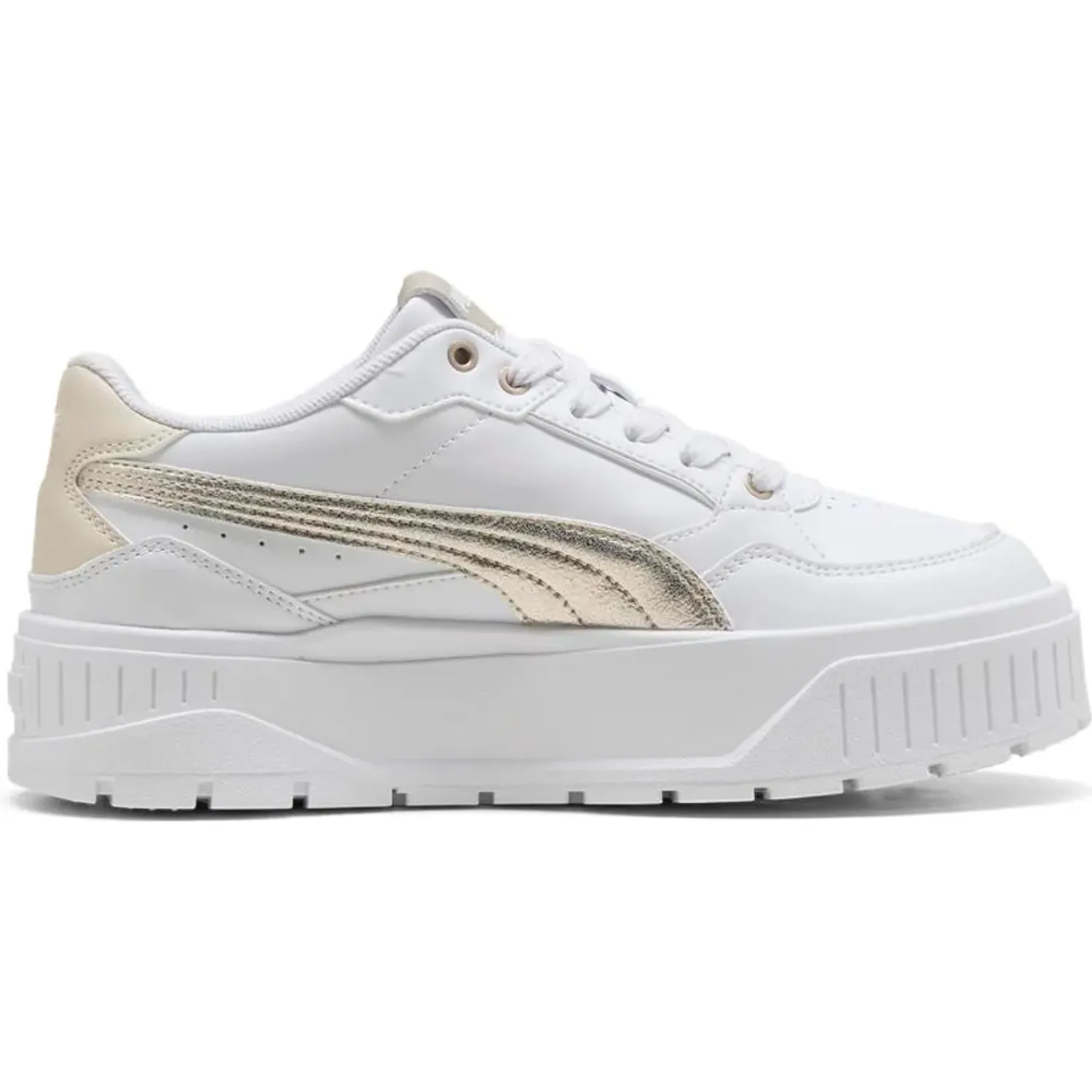 Zapatillas Puma Urbanas Mujer Karmen Ii Idol Metallic Whisper color blanco | Platanitos