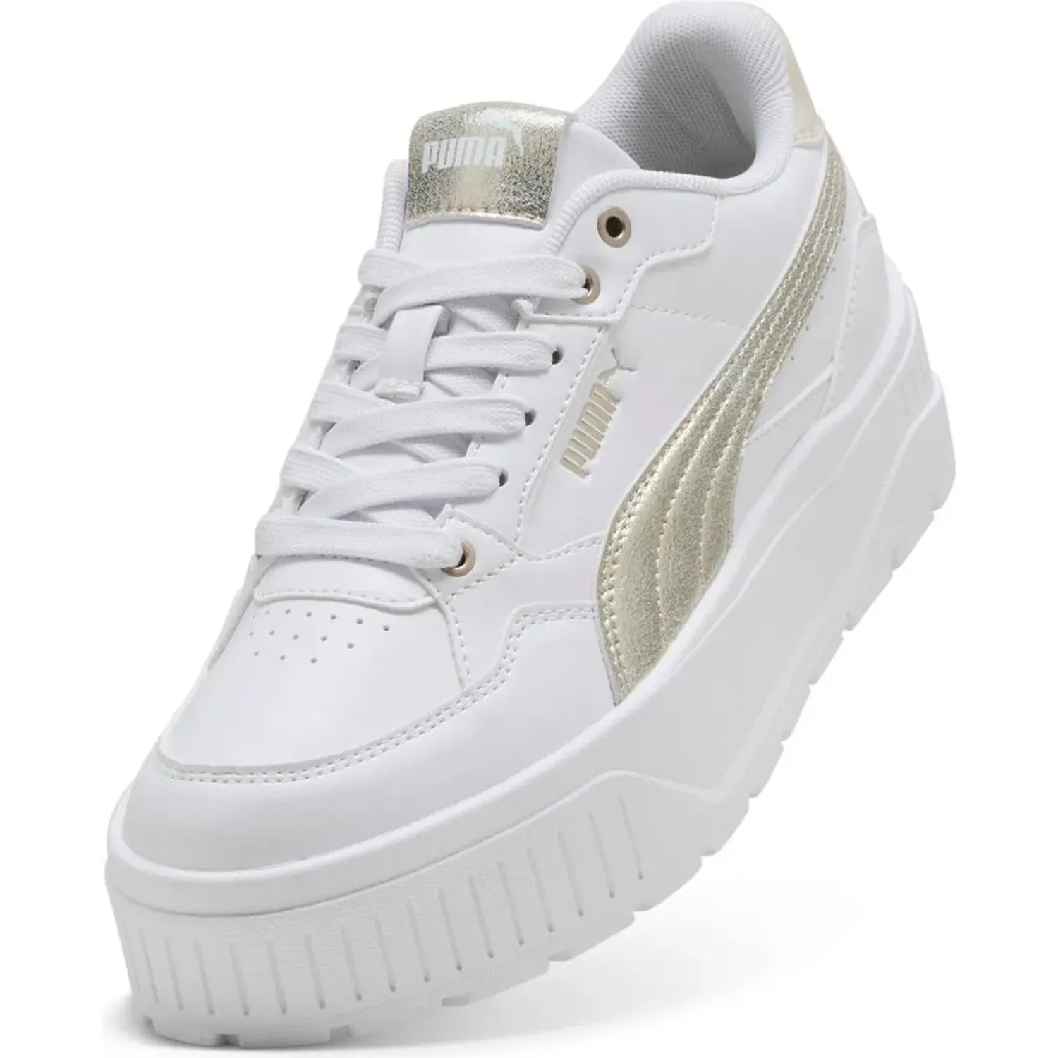 Zapatillas Puma Urbanas Mujer Karmen Ii Idol Metallic Whisper color blanco | Platanitos