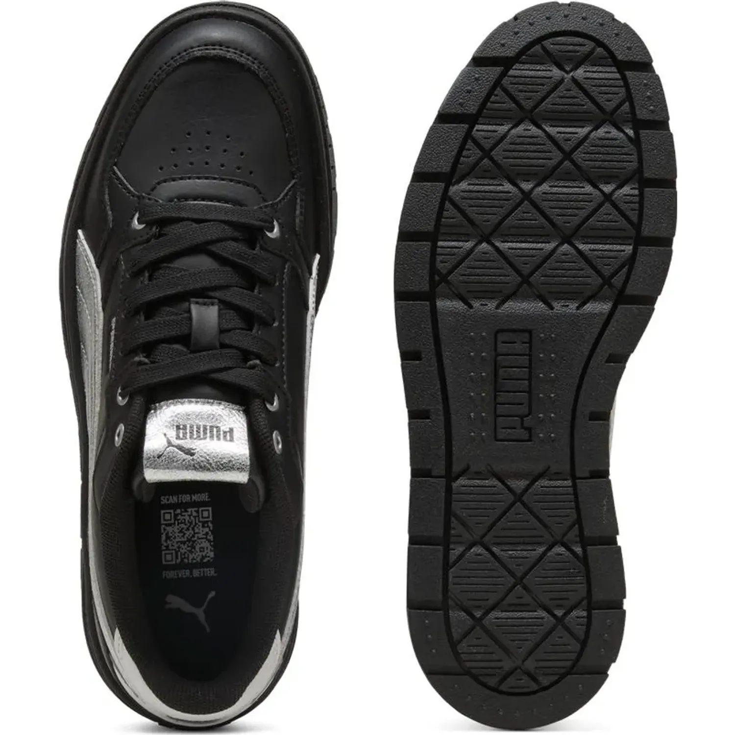 Zapatillas Puma Urbanas Mujer Karmen Ii Idol Metallic Whisper color negro | Platanitos