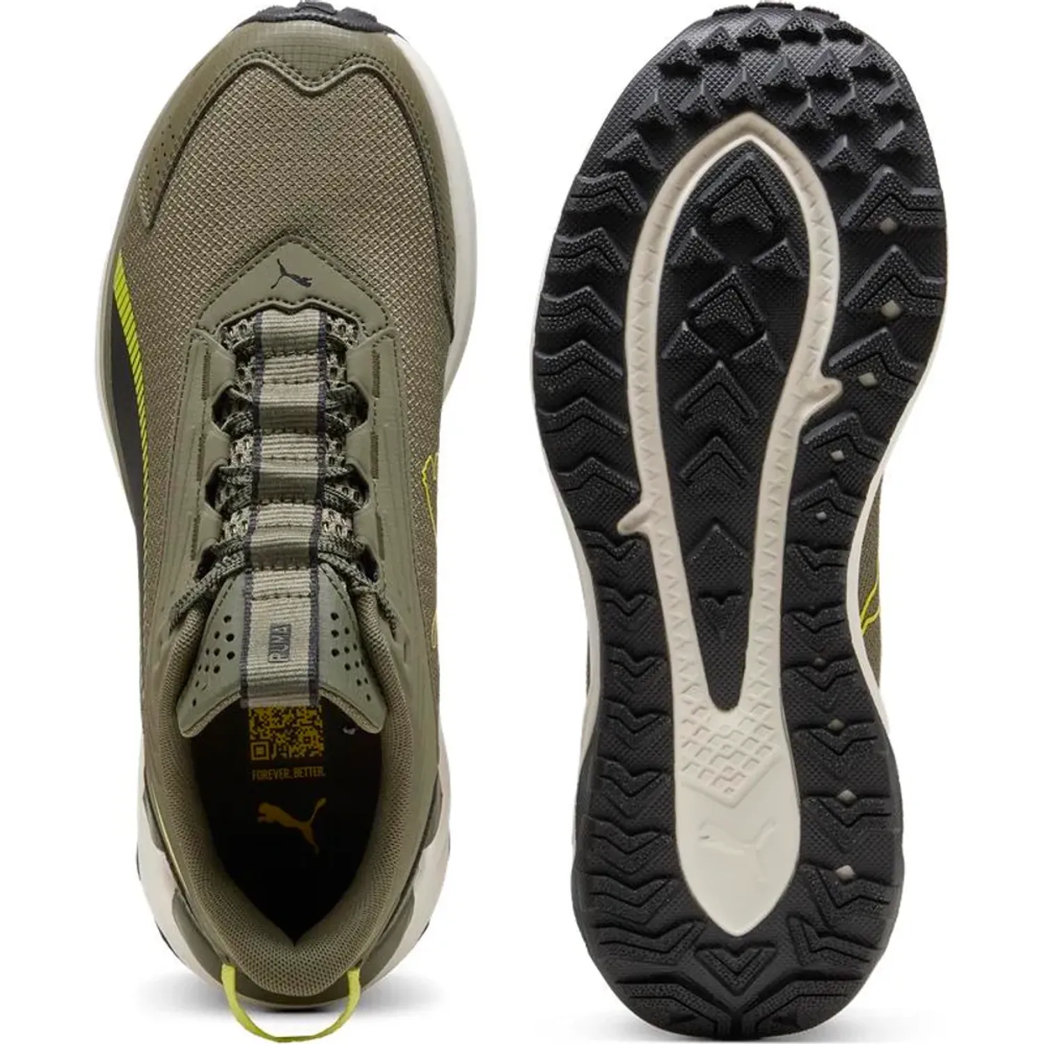 Zapatillas Puma Running Hombre Extend Lite Trail color verde | Platanitos
