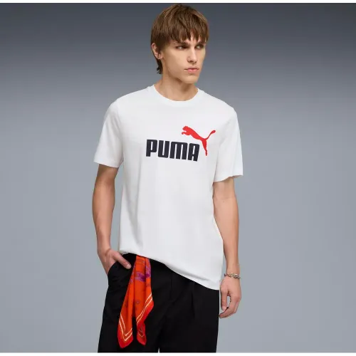 Polo Puma Deportivo Hombre Graphics 2 Color No. 1 Logo Tee color blanco | Platanitos