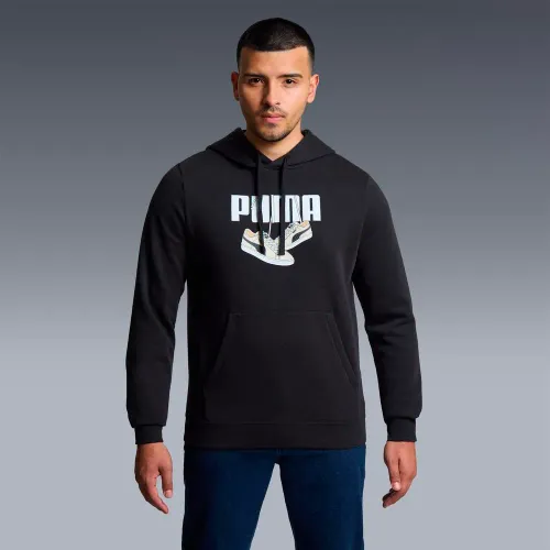 Polera Puma Deportivo Hombre Ess Graphic Sneaker Hoodie Fl color negro | Platanitos