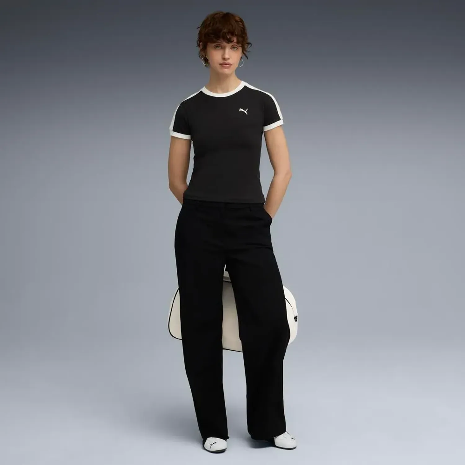 Polo Puma Deportivo Mujer T7 Always On Slim Tee color negro | Platanitos