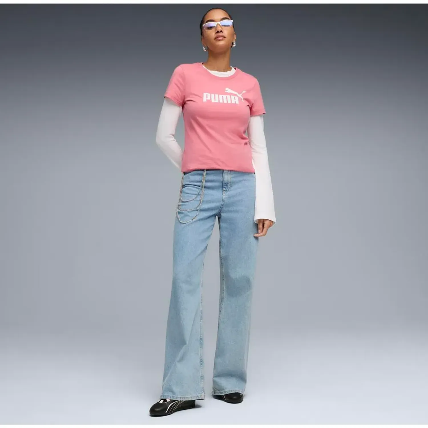 Polo Puma Deportivo Mujer Ess No. 1 Logo Tee (S) color rosado | Platanitos